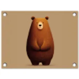 Beer - Minimalistisch - Bruin tuinposter los doek klein -3d