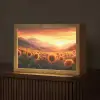 Zonnebloemen - Zonsondergang - Landschap Light Box met kabel (Tafellamp) klein -z3d_website