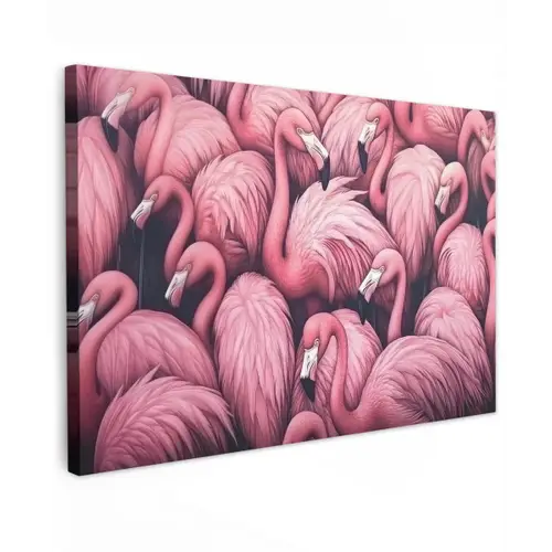 Flamingo - Roze - Dieren Tuinposter op houten frame 2 cm dik klein -3d