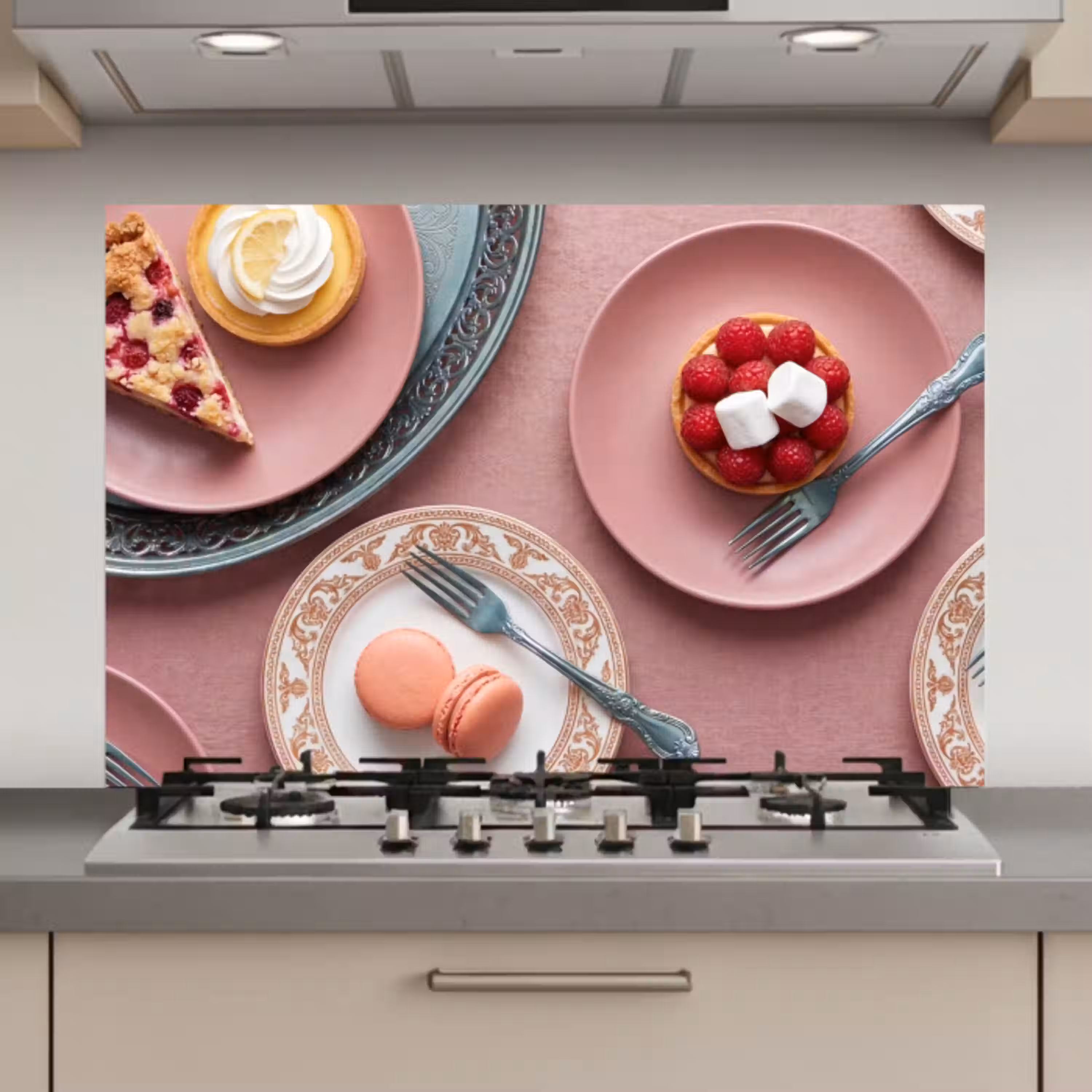 Dessert - Taart - Gebak - Zoet - Roze keuken achterwand spatscherm klein -3d_website