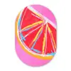 Grapefruit - Geschilderd - Roze - Strepen Wandcirkel Ovaal Forex klein -3d