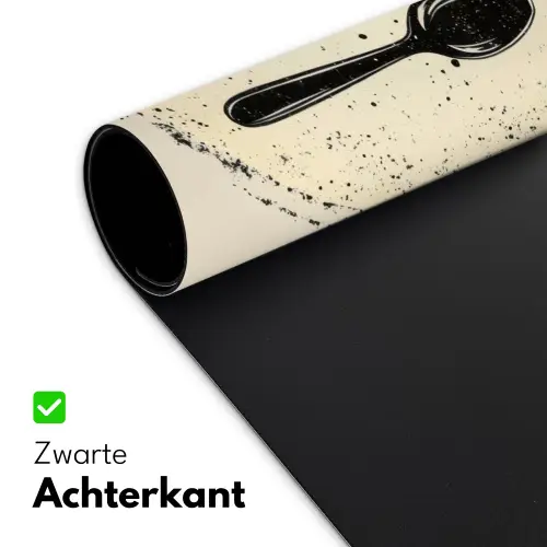 Zwart - Bestek - Rondje Muismat XXL klein -sfeer2