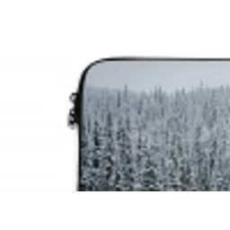 Bos - Reflectie - Meer - Winter - Serene laptophoes neopreen klein -detail
