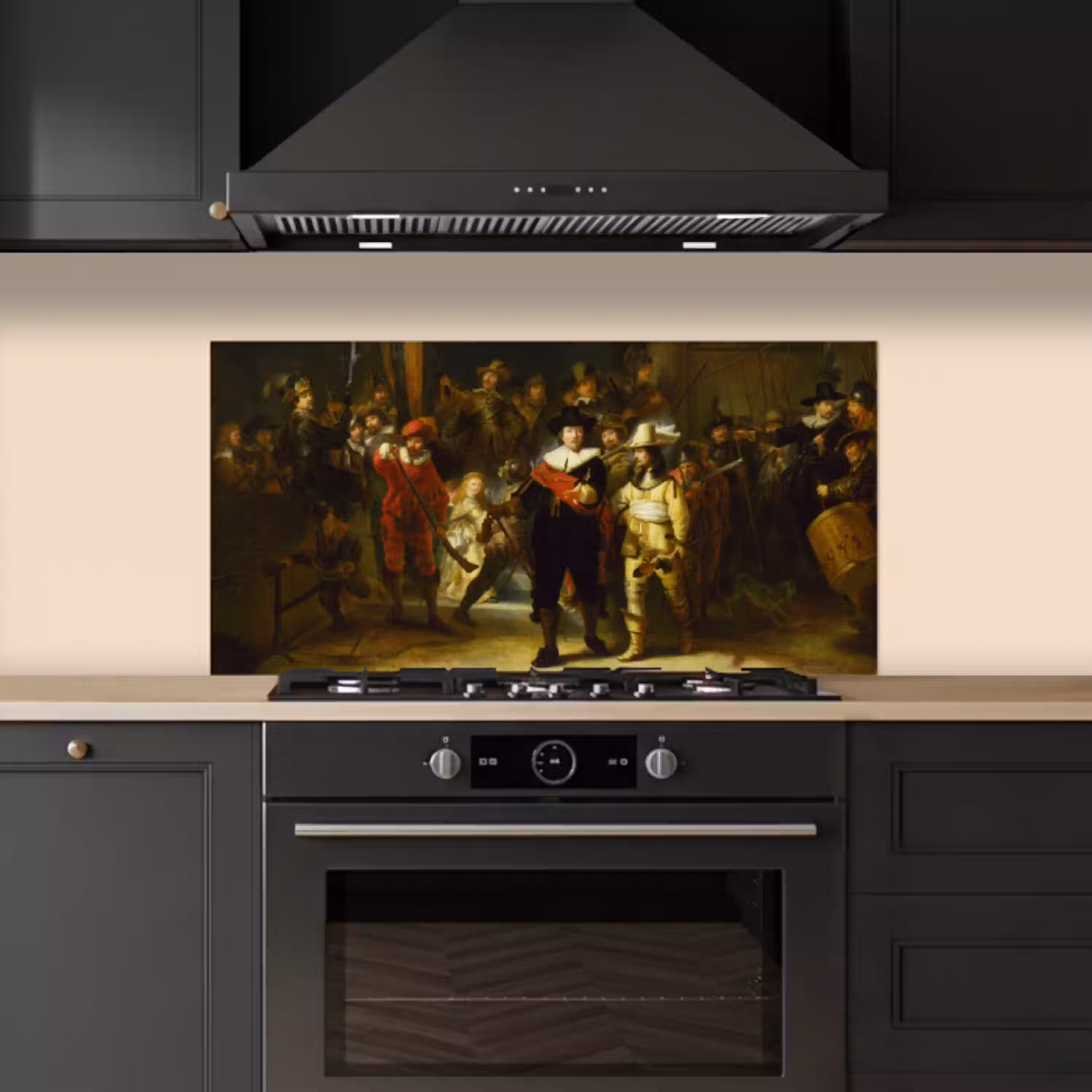 De Nachtwacht - Rembrandt van Rijn keuken achterwand spatscherm middel -sfeer1