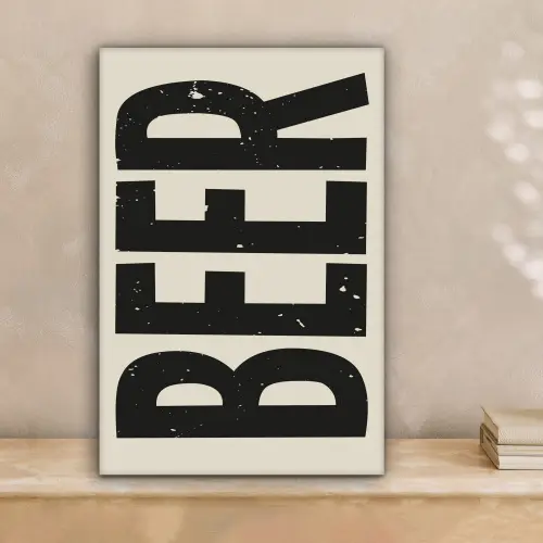 Beer - Vintage - Zwart - Beige canvas 2cm klein -sfeer1