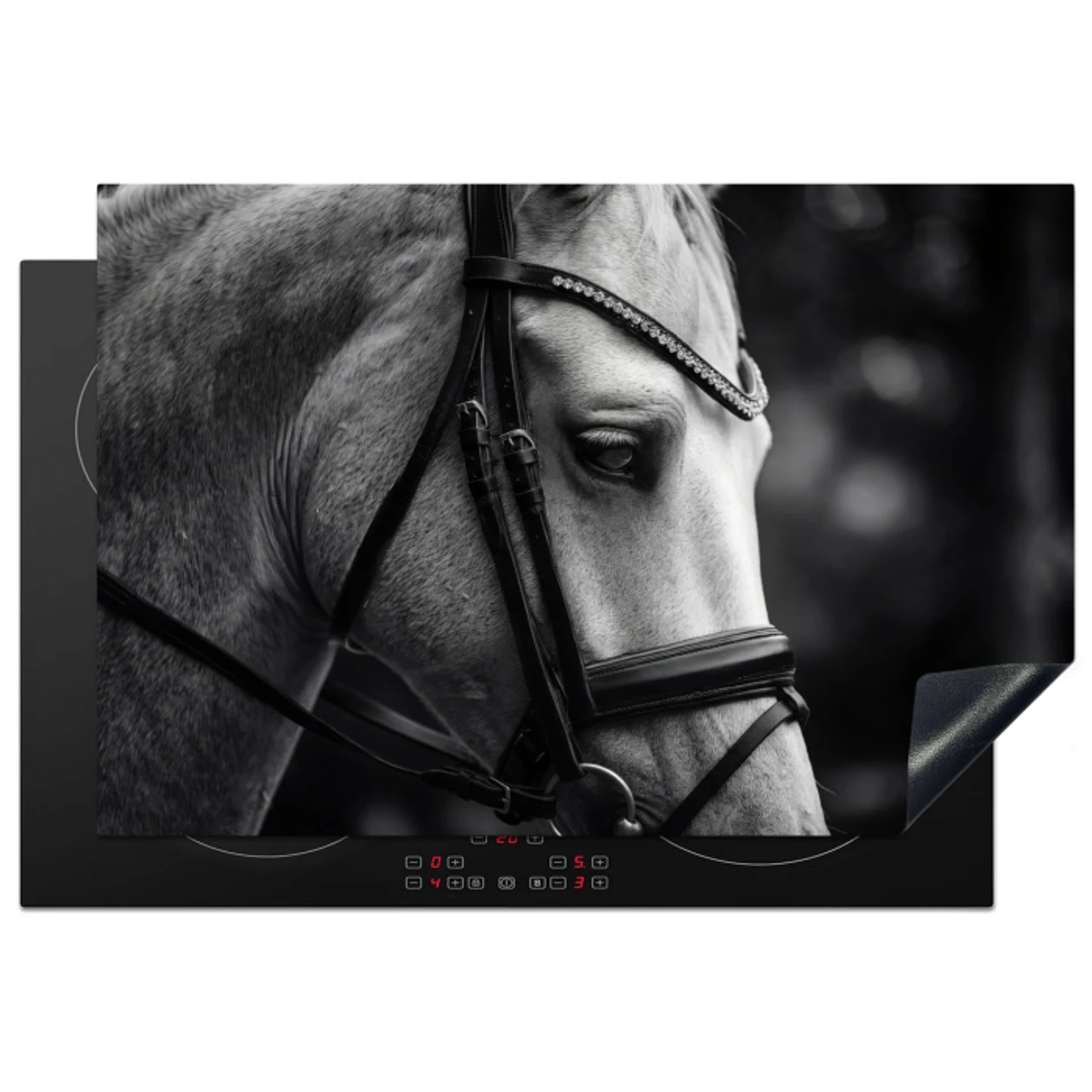 Paard - Schimmel - Portret Inductie beschermer vinyl 3mm klein -3d