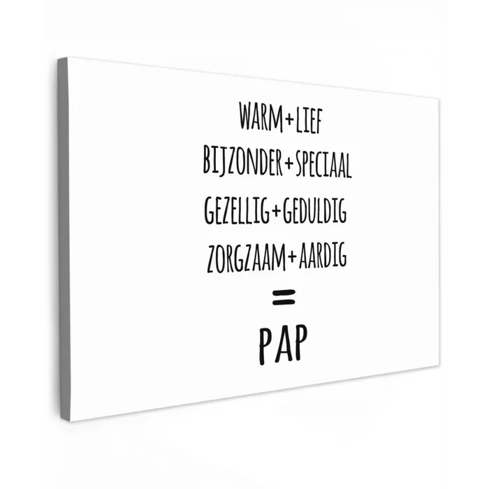 Quotes - Pap definitie - Spreuken - Vader canvas 2cm klein -z3d