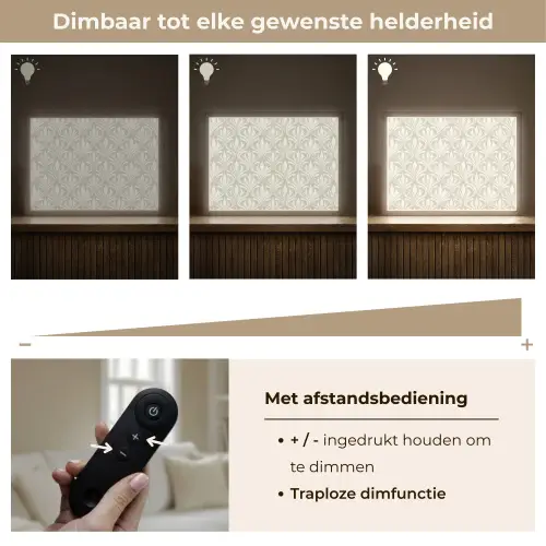 Barok - Patroon - Beige Light Box met batterij (Wandlamp) middel 907 -USP_dimbaarNL