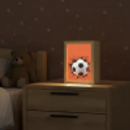 Voetbal - Verf - Sport - Oranje Light Box met kabel (Kinderlampje) klein -sfeer1_kind
