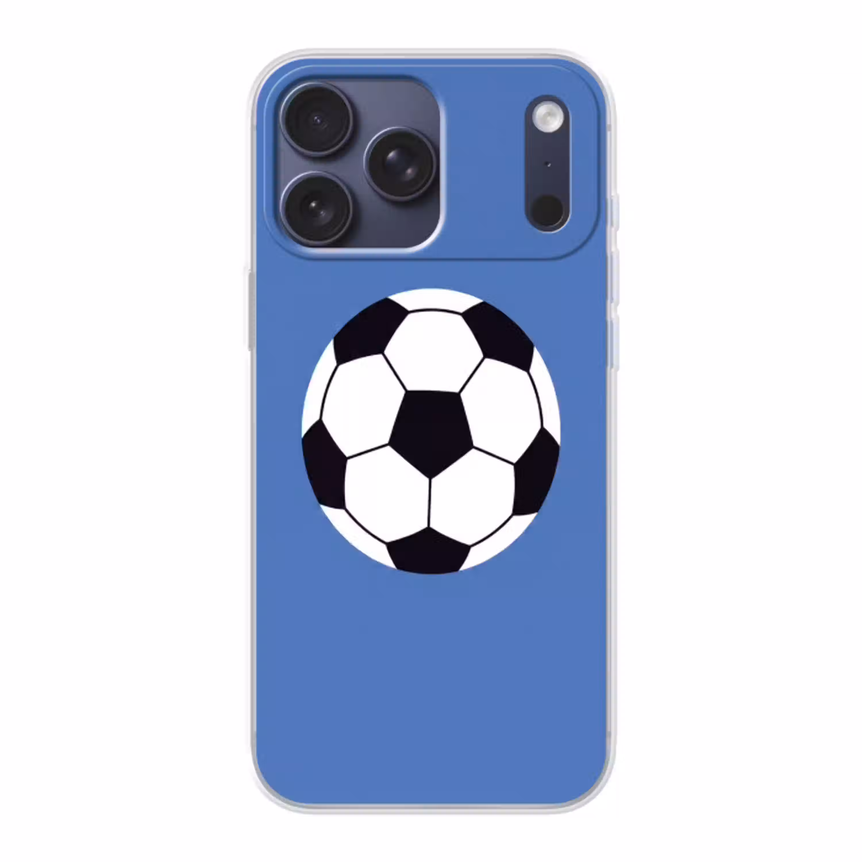 Voetbal - Zwart-wit - Sport - Illustratie - Blauw Telefoonhoesje iPhone 17 Pro Max klein -3d
