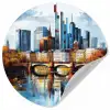 Bomen Frankfurt- Stad - Skyline - Brug Wandcirkel behangsticker klein -3d