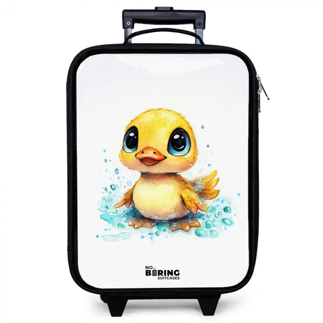 Lief eendje met blauwe ogen en waterspetters Kinderkoffer - Zwart klein -zzz_website3d