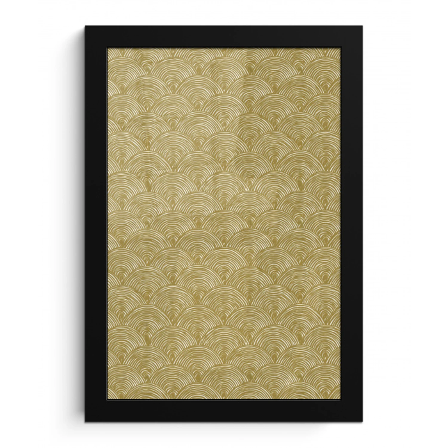 Waaier - Geometrisch - Groen fotolijst zwart zonder passe partout klein 224 -3d