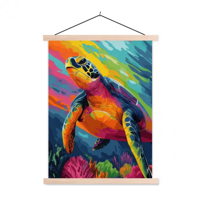 Schoolplaat - Koraal - Schildpad - Abstract - Water
