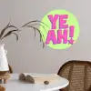 Groen - Neon - Quote Wandcirkel behangsticker klein -sfeer3