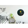 Koning - Portret - Druipende gele verf Wandcirkel aluminium klein -kinderkamer