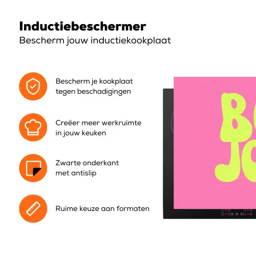 Bonjour - Roze - Fel groen Inductie beschermer vinyl 3mm klein -zzzzzzz-td-ups