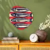 Sardines - Rood en beige strepen Wandcirkel Organisch Forex 3mm klein -sfeer2