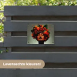 Vrouw - Chocolade - Frambozen - Aardbeien - Koekjes tuinposter los doek klein -sfeer3