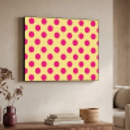 Roze - Stippen - Geel Textielframe zwart klein 947 -sfeer3