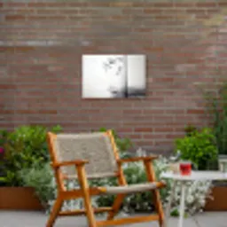 Bamboestammen - Water - Minimalistisch - Wit Tuinposter op houten frame 2 cm dik klein -sfeer3