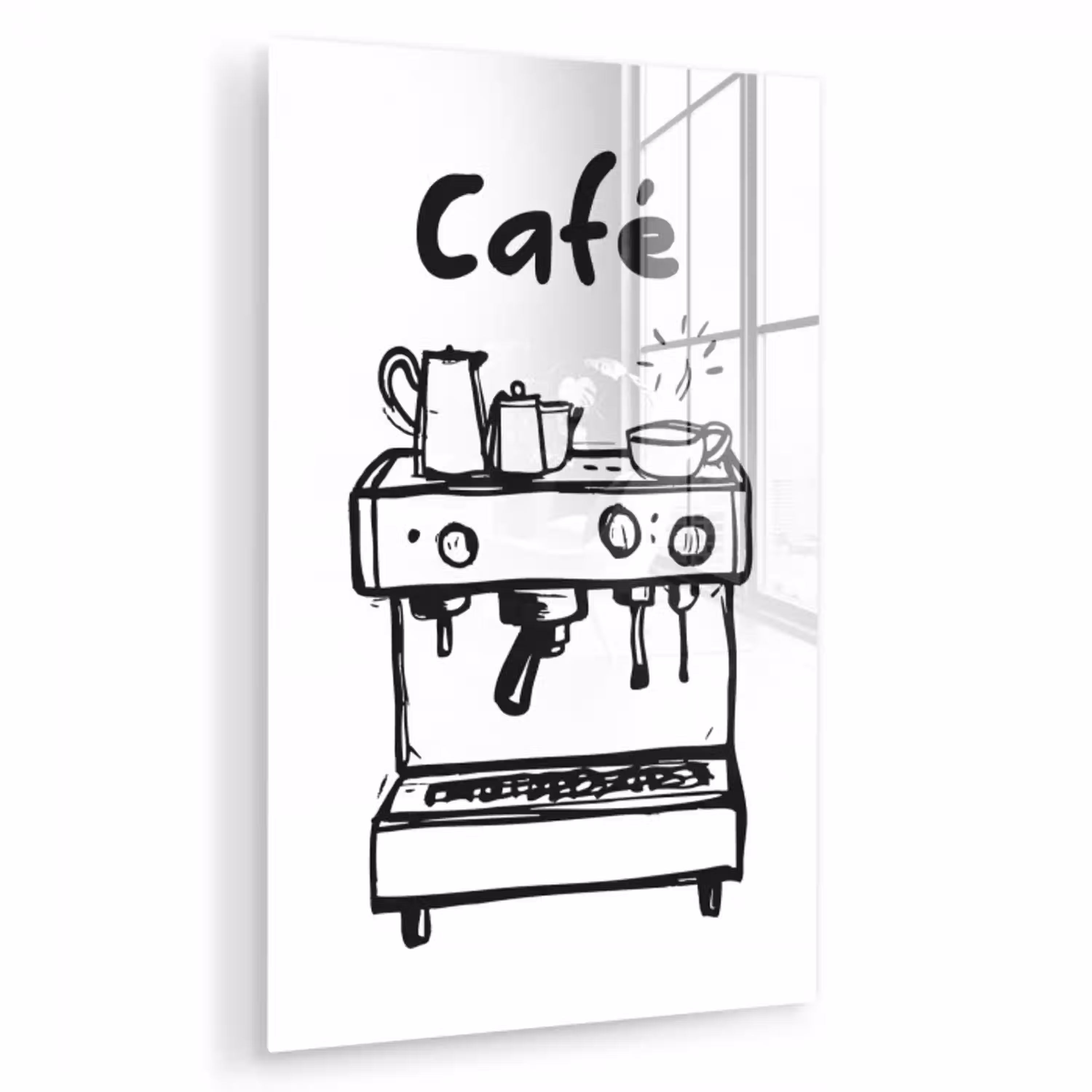 Illustratie - Café - Koffiemachine - Kopjes plexiglas 5mm klein -zzzproduct_nieuw