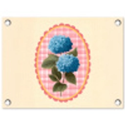 Bloemen - Blauw - Lijst - Bladeren tuinposter los doek klein -3d