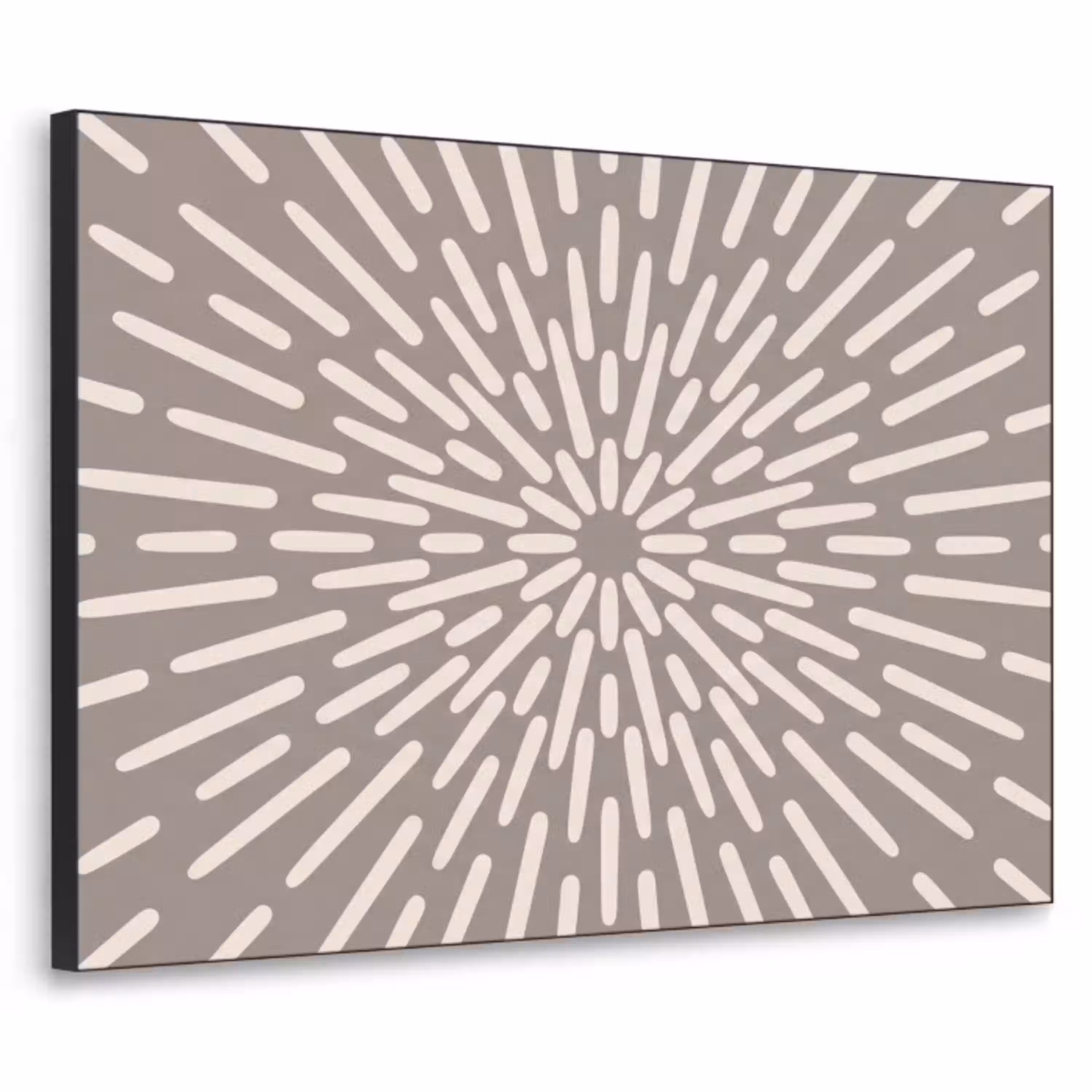 Patroon - Stralen - Abstract - Modern - Grijs Textielframe zwart klein -3d