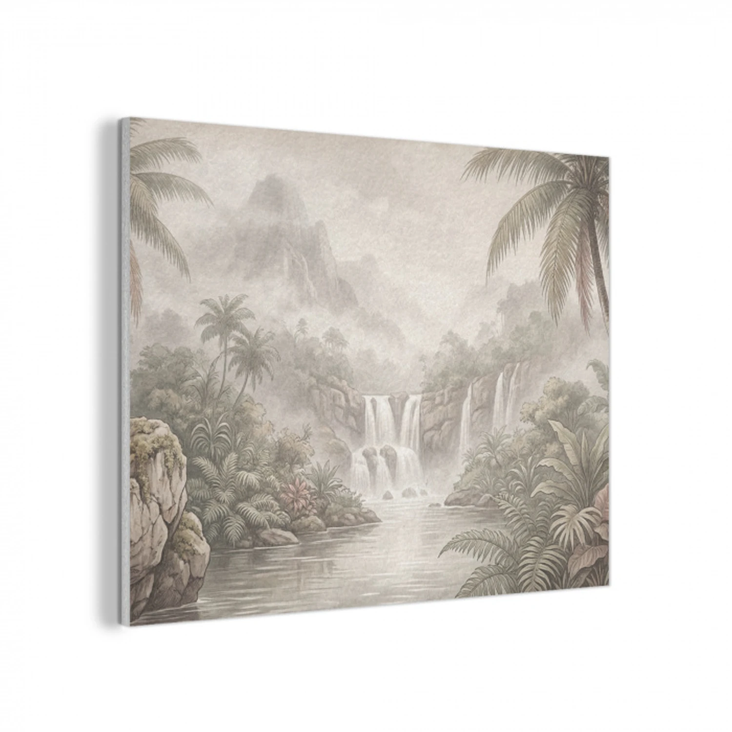 Jungle - Watervallen - Tropisch - Illustratie PET vilt klein -3d