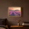 Lavendelveld - Zonsondergang - Paars Light Box met batterij (Wandlamp) middel -sfeer4