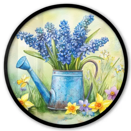 Gieter - Lavendel - Bloesems Fotolijst rond zonder passe partout klein -3d