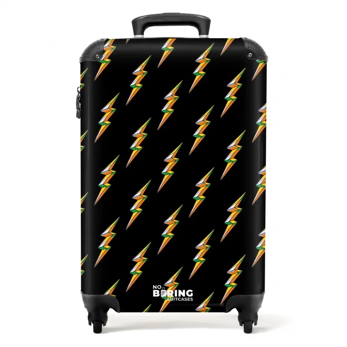 Patronen - Gouden bliksem op zwarte achtergrond NBS - Handbagage koffer - Kinderen Unisex middel -productfoto_recht