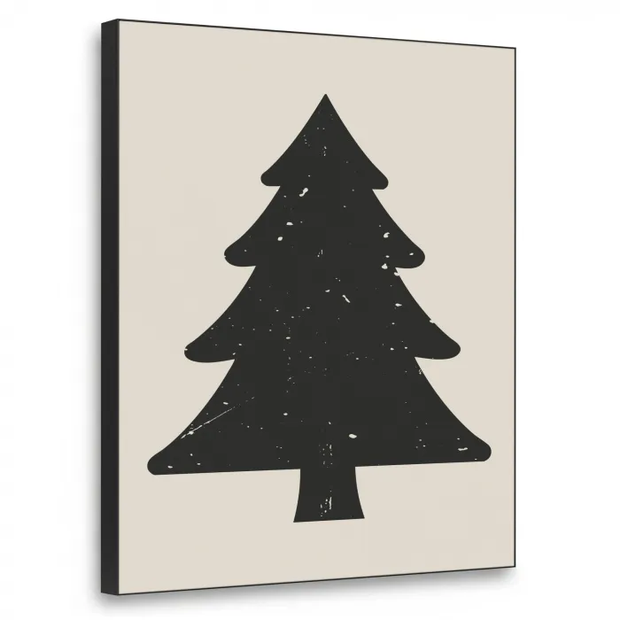 Kerstboom - Zwarte kerstboom - Boom - Japandi Textielframe zwart klein -3d