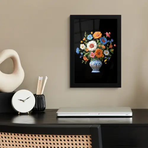 Vaas - Boeket - Bloemen - Kleur fotolijst zwart zonder passe partout klein -sfeer1