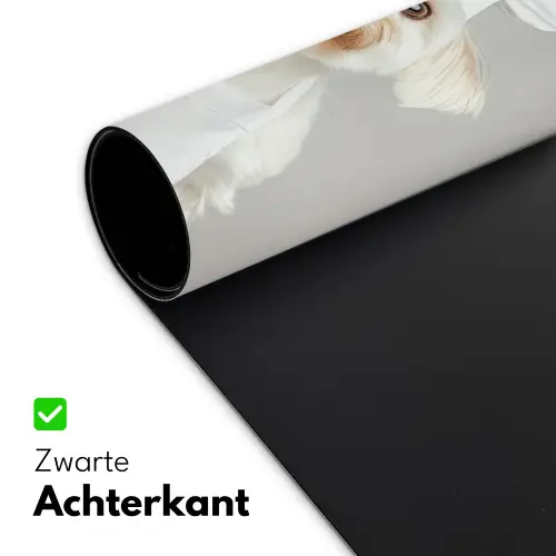 Hond - Wit - Kok Muismat XXL klein -sfeer2