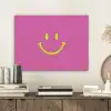 Smiley - Vrolijk - Roze PET vilt klein -sfeer1