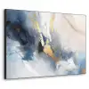 Blauw - Modern - Marmer - Abstract - Goud Textielframe zwart klein -3d