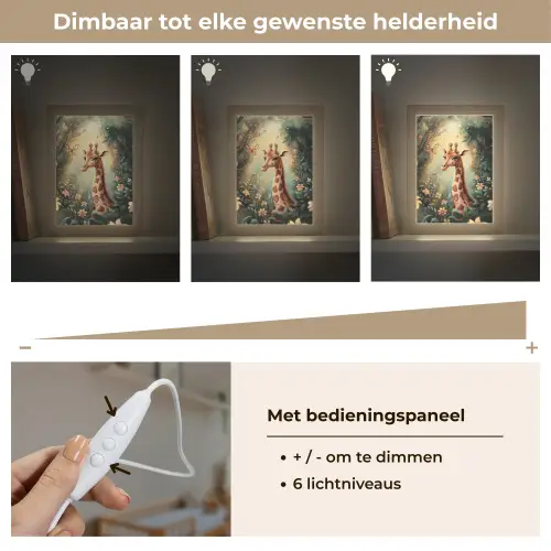 Giraffe - Jungle - Bloemen Light Box met kabel klein -USP_dimbaarNL