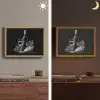 Wijnfles - Glas - Druiven - Bladeren Light Box met batterij (Wandlamp) middel -sfeer3