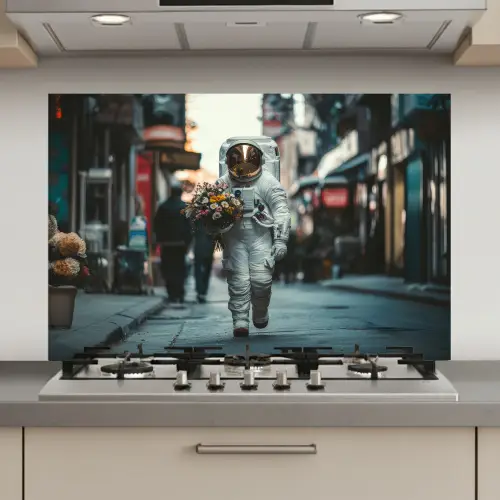 Boeket - Bloemen - Kleurrijk - Astronaut keuken achterwand spatscherm klein -3d_website