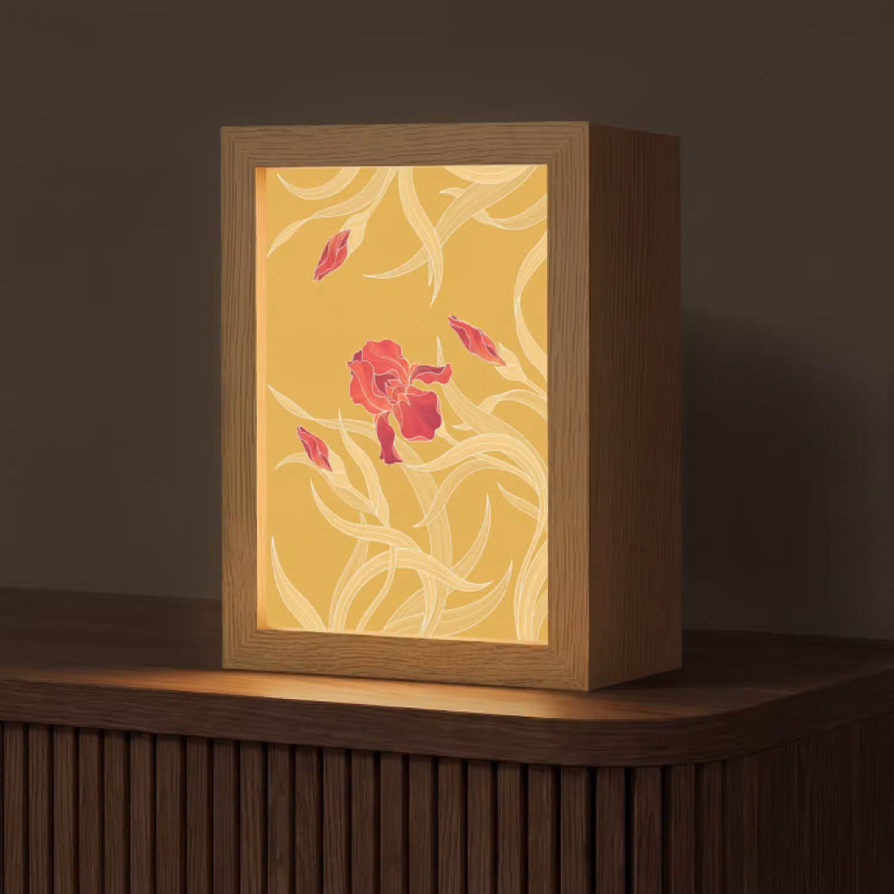 Bloemen - Illustratie - Rood Light Box met kabel (Tafellamp) klein -z3d_website