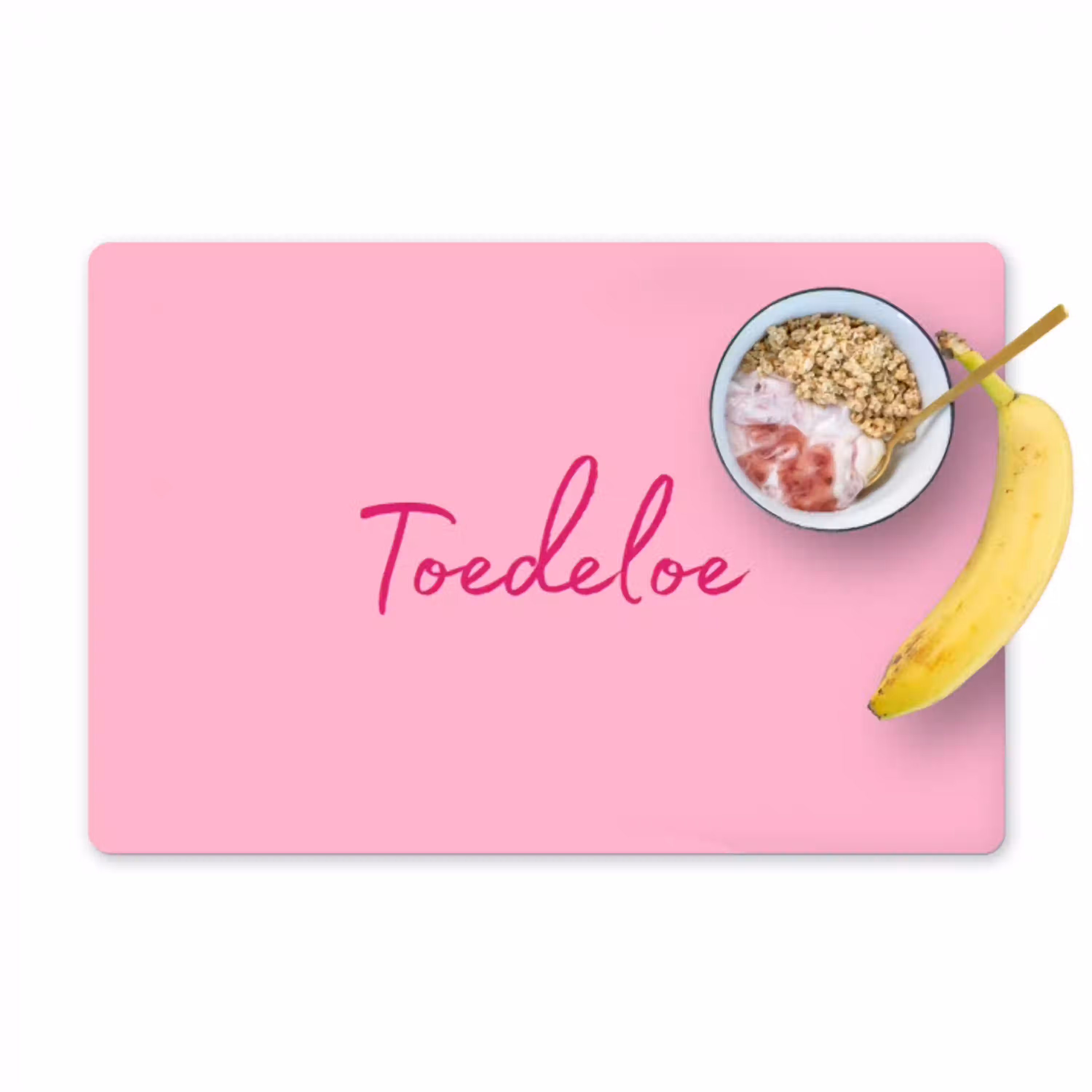 Toedeloe - Roze - Minimalistisch Placemat vinyl groot -zzzproduct_Kitchenyeah-website