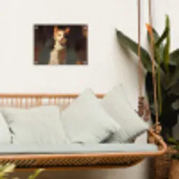 Kat - Geschilderd - Artistiek - Wit tuinposter los doek klein -sfeer7