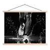 Hardloopschoenen - Rennen - Druppels - Zwart textielposter latten blank klein -3d