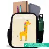 Giraffe - Dier - Kleurrijk Rugzak - Zwart middel -inhoud_NL