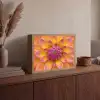 Dahlia - Bloem - Oranje Light Box met batterij (Wandlamp) middel -sfeer2