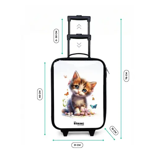 Vera vlinderkitten Kinderkoffer - Zwart klein -productfoto_formaten