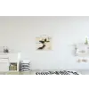 Vrouw - Hoed - Verf textielposter latten blank klein -kinderkamer