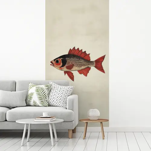 Schubben - Rood - Vis - Vinnen fotobehang vinyl groot -woonkamer
