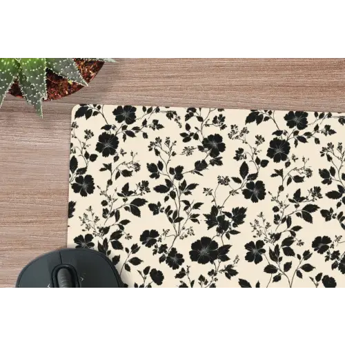 Bloemen - Dessin - Zwart muismat rubber klein 262 -closeup